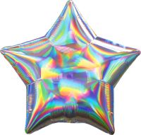 18" Iridescent Silver Star Balloon