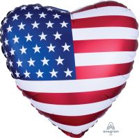 18" Satin Heart Flag Balloon