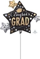 MiniShape Satin Grad Stars Balloon