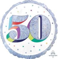 18" Holographic Here's to Your Birthday 50 Balloon