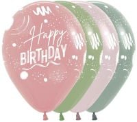 11" Happy Birthday Pastel Dusk Assortment (50pcs) Balloons
