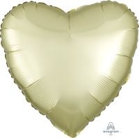 18" Satin Luxe Pastel Yellow Heart (non-packaged) Balloon