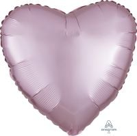 18" Satin Luxe Pastel Pink Heart (non-packaged) Balloon