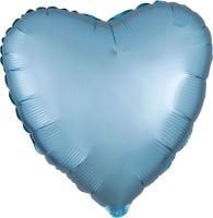 18" Satin Luxe Pastel Blue Heart (non-packaged) Balloon