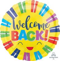 18" Welcome Back Colorful Stripes Balloon