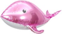 37" 3D Pink Whale Balloon