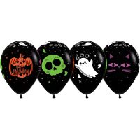 11" Halloween Friends Black (50pcs) Balloons