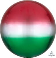 Orbz 16" Ombre Red & Green Balloon