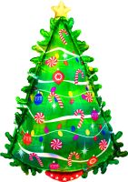 SuperShape Iridescent Green Christmas Tree Balloon
