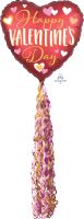 Airwalker Pom Pom Happy Valentines Day Lined with Gold Balloon