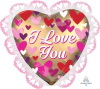 SuperShape Intricates Satin Love You Gold Sateen Balloon