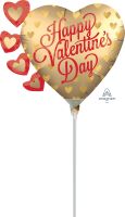 MiniShape Satin Pretty Gold Hearts Balloon