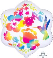 18" Shape Satin Watercolor Flowers Balloon