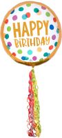 Airwalker Pom Pom Happy Birthday Dots (non-packaged) Balloon