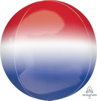Orbz 16" Ombre Red, White and Blue Balloon