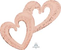 Multi-Balloon Interlocking Hearts Rose Gold