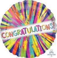 18" Congrats Painterly Burst Balloon