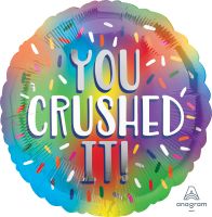 18" You Crushed It Rainbow Balloon