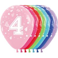 11" Number 4 Assortment (50pcs) Balloons