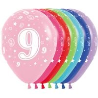 11" Number 9 Assortment (50pcs) Balloons