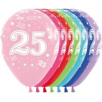11" Number 25 Assortment (50pcs) Balloons