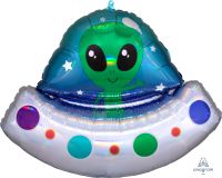 SuperShape Iridescent Alien Space Ship Iridescent Balloon