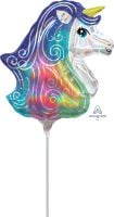 MiniShape Iridescent Unicorn Balloon