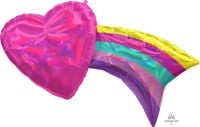 SuperShape Iridescent Rainbow with Heart Balloon