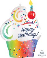SuperShape Rainbow Ombre Cupcake Balloon