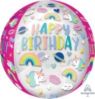 Orbz Clear Birthday Trendy Icons Balloon