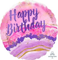 18" Birthday Watercolor Marble Balloon