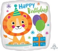 18" Happy Lion Birthday Balloon
