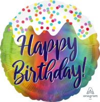 18" Iridescent Birthday Frosted Confetti Balloon