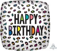 18" Rainbow Leopard Birthday Balloon