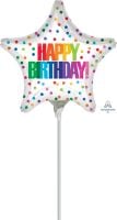 09" Happy Birthday Color Dots Balloon
