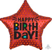 18" Satin Star Birthday Balloon