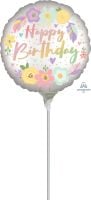 09" Boho Birthday Satin Flowers Balloon