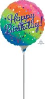 09" Happy Birthday Fancy Type Rainbow Balloon