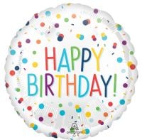Standard Confetti Happy Birthday Balloon
