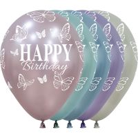 11" Happy Birthday Enchanted Butterflies (50pcs) Balloons