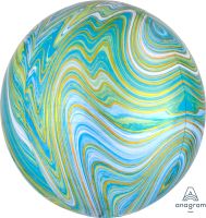 Orbz Marblez 16" Blue Green Balloon