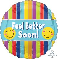 18" Feel Better Soon Stripes Balloon