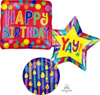 SuperShape Birthday Stacked Shapes Balloon