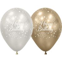 11" Happy Birthday Golden Party (50pcs) Balloons
