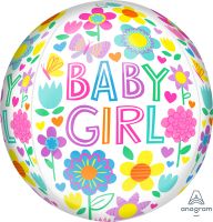 Orbz Baby Girl Floral Butterfly Balloon