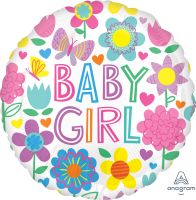 Jumbo Baby Girl Floral Butterfly Balloon