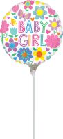 09" Baby Girl Floral Butterfly Balloon