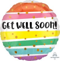 Jumbo Get Well Bold Stripes Balloon