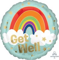 18" Get Well Golden Rainbow Balloon