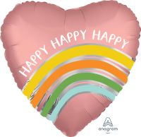 18" Satin Peace Love Stripes Balloon